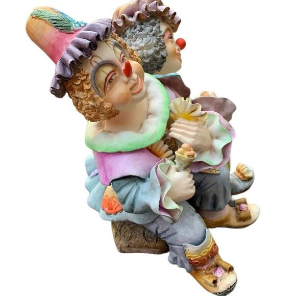 Handmade Circus Clown Kids Ceramic Sculpture Figure Made in Colombia by Guzman - Picture 5 of 9